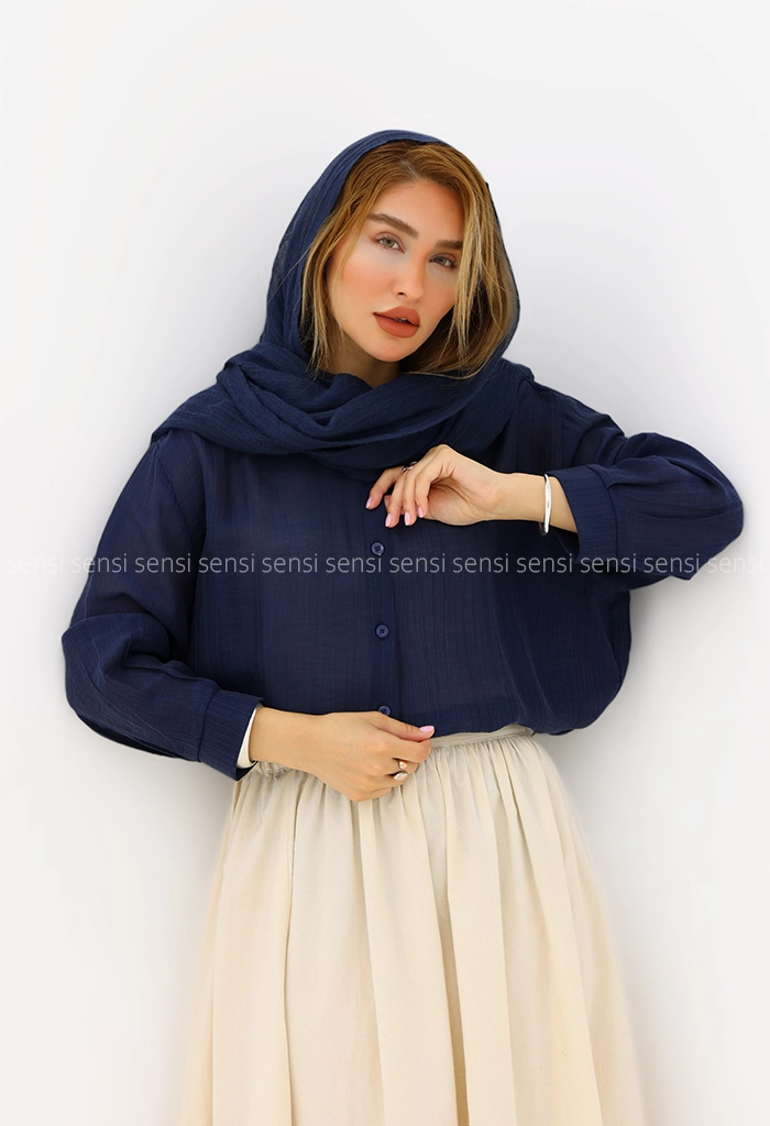 شومیز زنانه شیشه ای جلو دکمه کد1006426